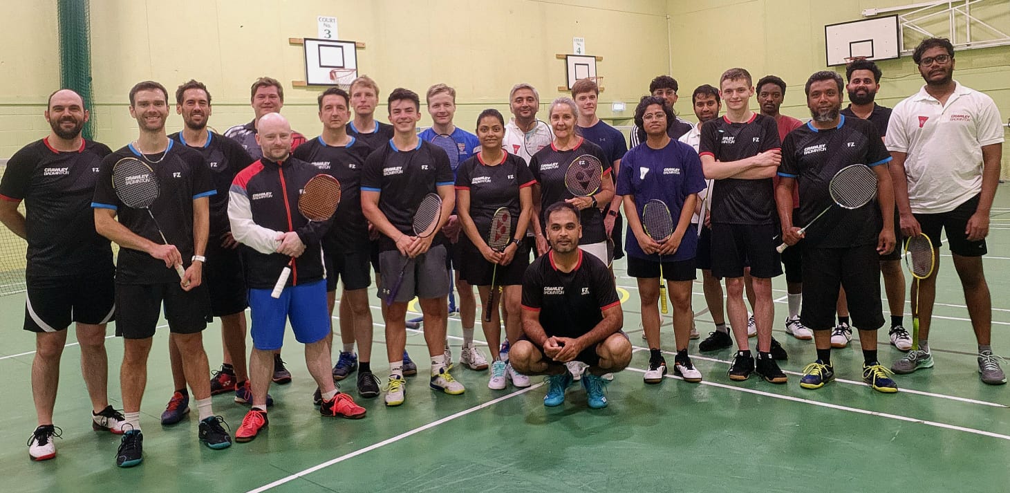 A group photo of the badminton club